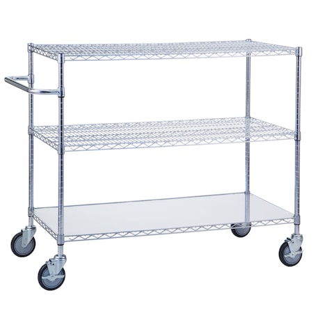 R&B Wire Products Rolling Utility Cart, Steel, 750 lb Load Capacity, 48 in L, 18 in W, 42 in H UC1848SOL